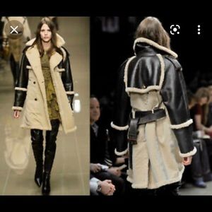 Super rare Burberry Prorsum gabardine shearling lined trench coat parka S 4